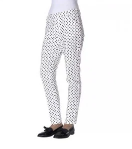 Pantalones para mujer Band of Outsiders blancos pierna recta recortados EE. UU. 8 lunares 0993 - Imagen 1 de 9