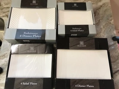 Square Plates By Roscher Basketweave, Woodgrain Or Lattice. Your Choice. New - Image 1 of 4