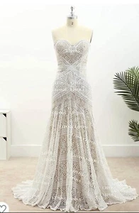 Strapless Wedding Dress, Custom Made, Corset Back Fits 9-14 US Sizes. - Picture 1 of 6