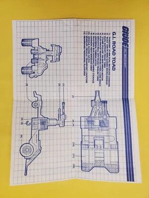 GI Joe 1987 Road Toad Vintage Vehicle Blueprints Instructions ARAH - Image 1 of 2