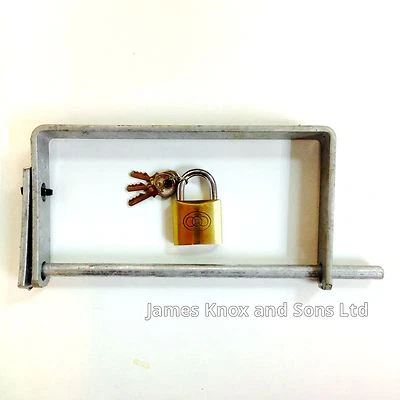 Oil Tank Lock with Padlock Shackle Home Heating Kerosene Tanklock Galvanised - Image 1 of 4