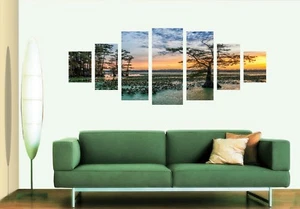 Adesivo carta da parati stampa 3D Lake Tree 753 senza cornice decorazione parete interno AJ parete Jenny - Foto 1 di 6