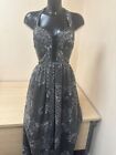 Ladies TOPSHOP size 10 maxi dress with back detail black patterned  BNWT CG L50