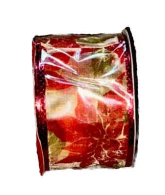 Christmas Fabric Ribbon Roll 2" x 3 yd ( 5.08 cm X 2.74 m ) - Image 1 of 4