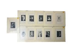 Victorian Author's Portrait Prints With Printed Signatures Lot of 13