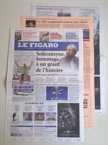LE FIGARO N°19 910 du 05/08/2008 - SOLJENITSYNE,HOMMAGE A UN GEANT DE L'HISTOIRE - Picture 1 of 11