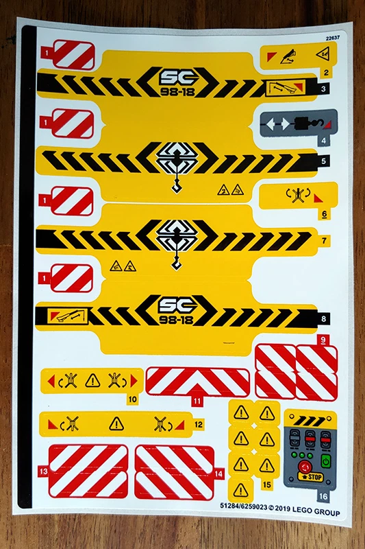 LEGO HOJA DE PEGATINAS SOLO 42097 GRÚA COMPACTA SOBRE ORUGAS del set Nuevo Foto 1 de 1