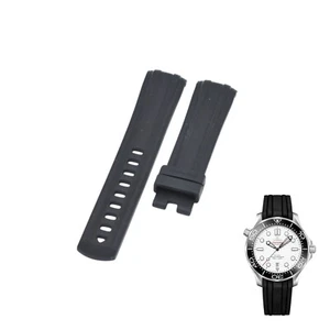 20mm Black Rubber Watch Strap For Seamaster Diver 300m 210.32.42.20.01.002 - Picture 1 of 7