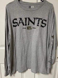 NFL Team Apparel New Orleans Saints Long Sleeve XL T-Shirt - Gray - Picture 1 of 5
