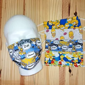 Simpsons Handmade Face Mask | 100% Cotton | Adjustable |Machine Washable-Dryable - Picture 1 of 8