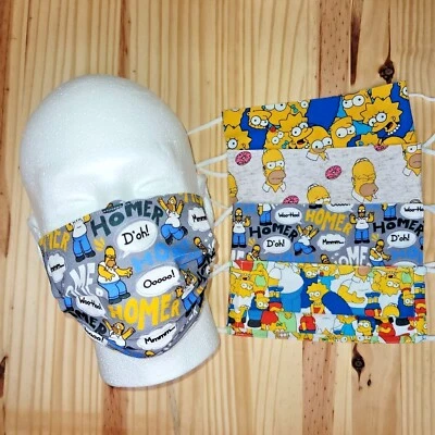 Simpsons Handmade Face Mask | 100% Cotton | Adjustable |Machine Washable-Dryable - Image 1 of 3
