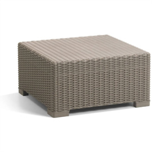 Keter California Outdoor Patio Coffee Table Resin Wicker Pattern Cappuccino