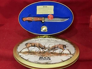 Vintage 2003 Buck Knives Commemorative Series "The Battling Bucks" w/Sheath NIB  - Picture 1 of 12