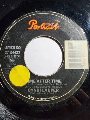 Cyndi Lauper Time After Time / I'll Kiss You 45 RPM 1983 Portrait VG+ F15 - Image 1 of 2