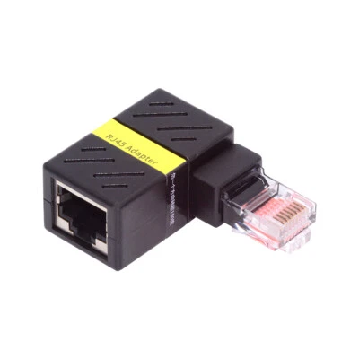 CY CAT6 UTP Connector RJ45 8P8C Extender Plug Angled Adapter 1000Mbps for Lan - Image 1 of 4