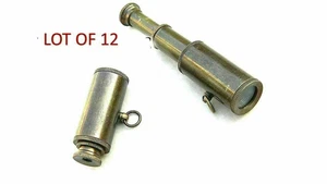 Nautical TELESCOPE Key Ring Antique Finish Collectible Brass LOT OF 12 PCS Gift - Picture 1 of 3