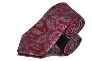 Corbata Cremieux para hombre roja rosa y azul cachemira tejida seda 58 x 3,5 pulgadas - Imagen 1 de 3