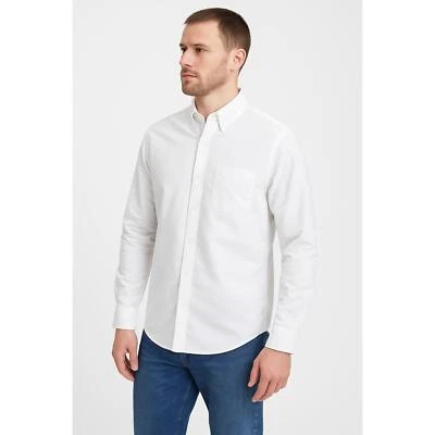 Camisa de vestir Gap para hombre blanca manga larga cuello abotonado parche bolsillo talla M Foto 1 de 4