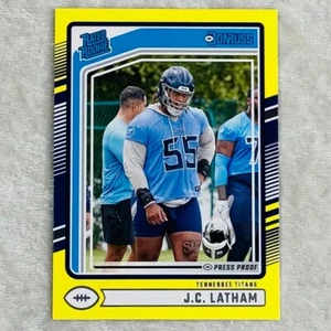 J.C. Latham Rookie Yellow Press Proof 2024 Donruss NFL Football Card #340 - Picture 1 of 2
