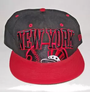 New Era 59Fifty New York Yankees Hat Cap Fitted Size 7 3/4 Black & Red NEW - Picture 1 of 2