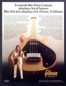 1977 Peter Cetera Chicago Band Bassist Photo Gibson Guitar vintage print ad - Bild 1 von 1