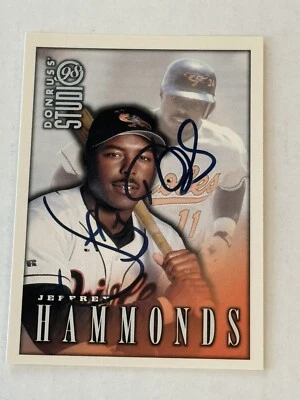 Jeffrey Hammonds 1998 Donruss Studio Authentic Signed Autograph Auto Card Oriole - Image 1 of 3