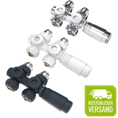 Multiblock Heizkörper Anschlussarmatur Thermostat Hahnblock Ventil Badheizkörper - Bild 1 von 4