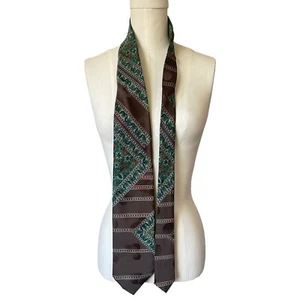 Corbata Vintage Años 70 Sears The Men Store Marrón Verde Floral Azul Rojo Polietileno Corbata - Imagen 1 de 4