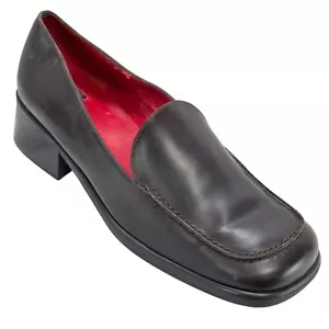 Vintage ANNE KLEIN Shoes Brown Leather Loafers Women's Size 8 - Picture 1 of 24