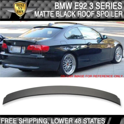 Fits 07-13 BMW E92 3 Series Couple Rear Roof Window Spoiler Wing ABS Matte Black - Image 1 of 4
