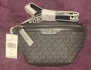MICHAEL KORS COOPER MINI BELT BAG FANNY PACK CROSSBODY MK BLACK NWT - Picture 1 of 4