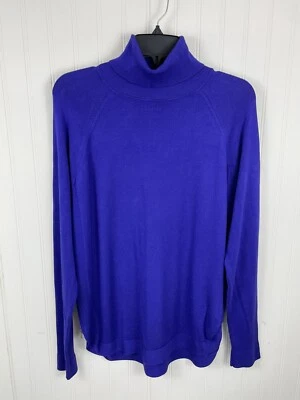 KENSIE Womens Blue Tight Knit Sweater  Tunic Zip Sides Turtle Neck Small - Image 1 of 4
