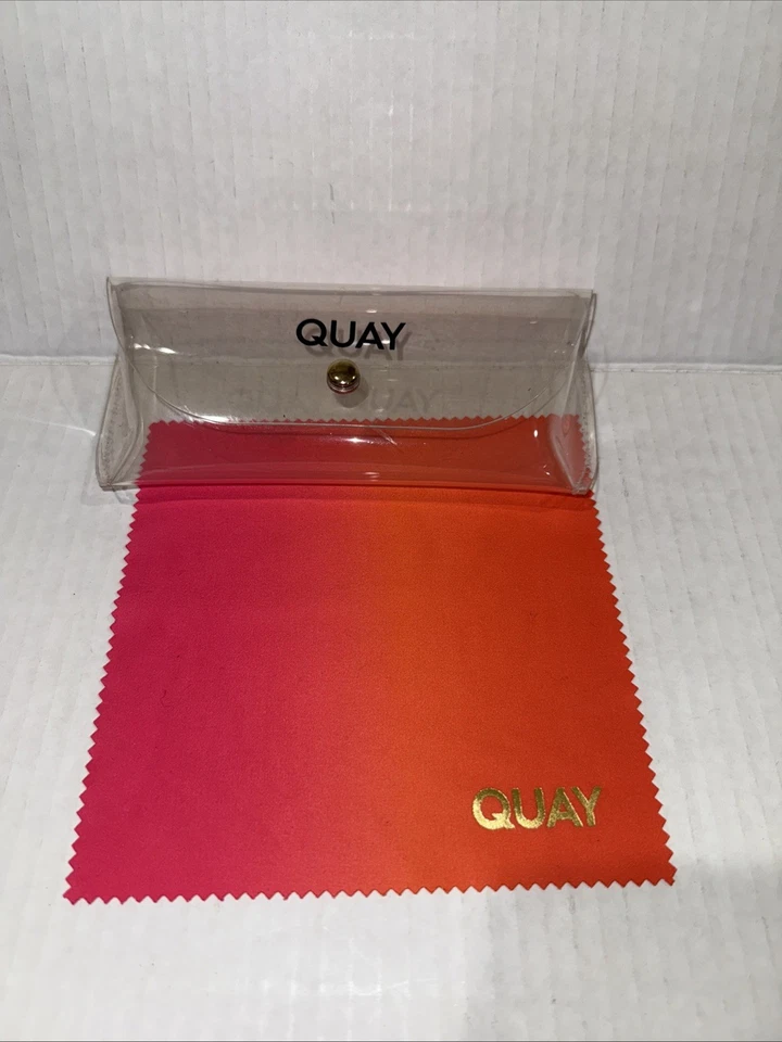 Estuche transparente para gafas de sol Quay Australia con tela naranja Foto 1 de 1