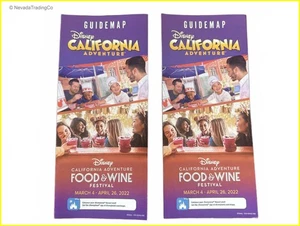 Disney California Adventure Food & Wine Festival Guidemap 2022 (2Pack) MARCH APR - Picture 1 of 10