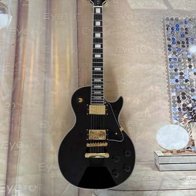 Guitarra eléctrica LP Custom Black Beauty 2003, herrajes dorados, Chibson Foto 1 de 4
