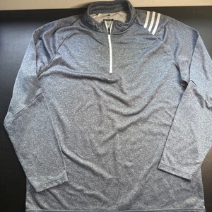 Adidas Men's XL Gray 3 Stripes Breathable 1/4 Zip Golf Pullover - Picture 1 of 6