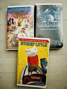 Vintage 3 Family Children’s VHS Tapes Stuart Little Casper Trumpet Of The Swan - Picture 1 of 5