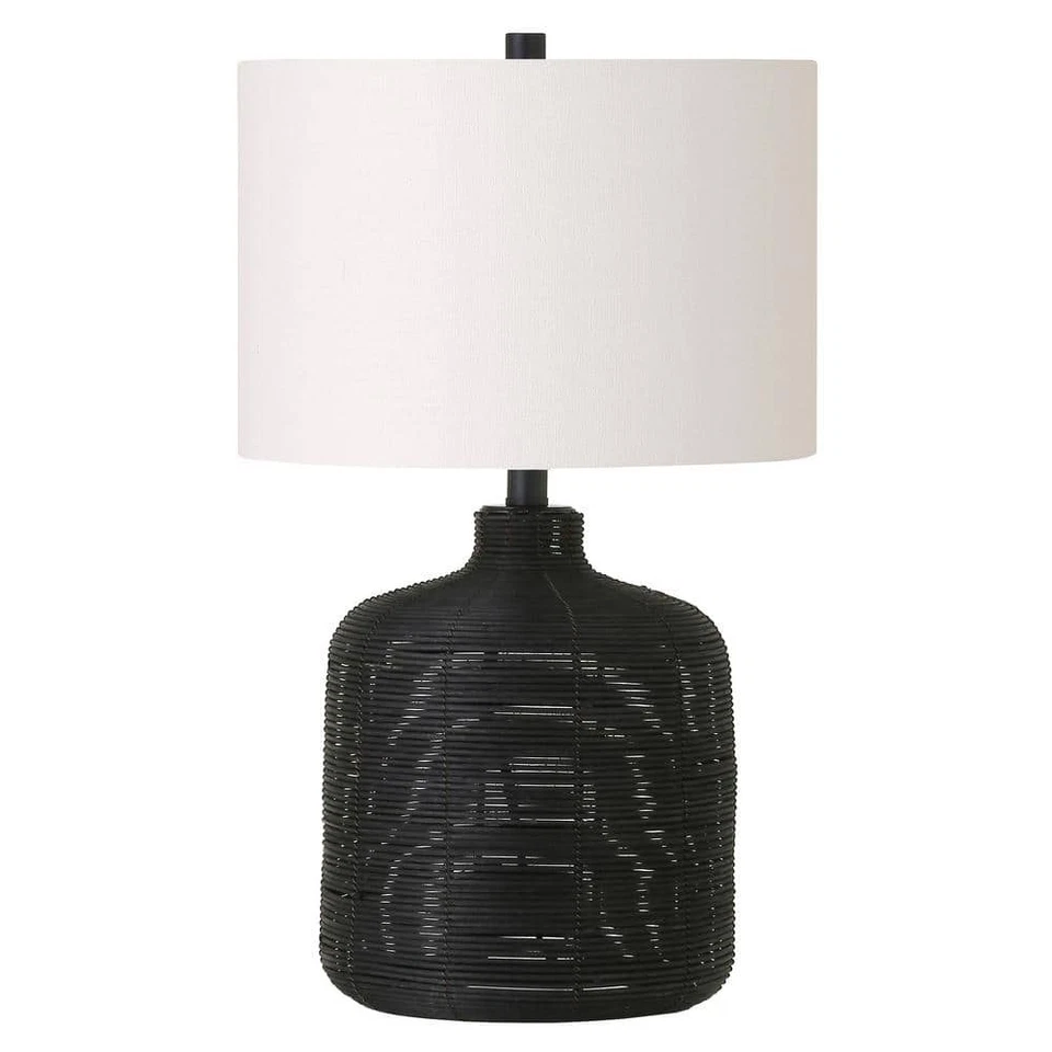 Meyer&Cross Jolina 20.5 in. Black Rattan Table Lamp - TL1192