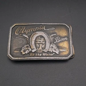 Bergamont Brass Olympia Beer Horseshoe Advertisement Belt Buckle Limited Edition - Picture 1 of 5
