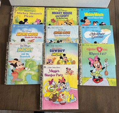 Lot of 10 Disney Mickey Mouse & Minnie Mouse Little Golden Books VTG 90s Foto 1 de 3
