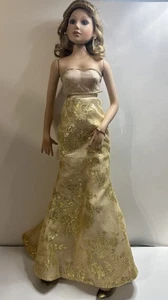 Donna Rubert 22” Porcelain Doll 2007 Gold Long Dress Blonde Hair - Picture 1 of 7
