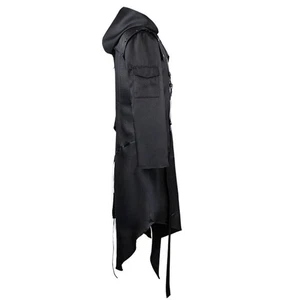 Trench CoaT Sudaderas con Capucha Largas Juegos con disfraces Halloween Chaqueta Steampunk Negra Gótica Punk - Imagen 1 de 13
