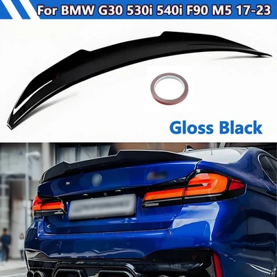 PSM Style Trunk Spoiler For BMW G30 530i 540i M550i F90 M5 2017-2023 Gloss Black - Image 1 of 4