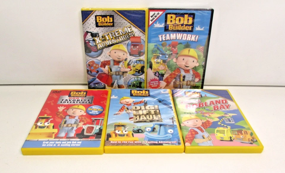 Lot of 5 Bob The Builder DVDs- Teamwork!/ Dig! Lift! Haul!/X-treme Adventures! Foto 1 de 1
