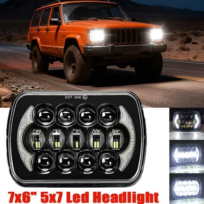 Faro LED 5x7" 7x6" haz sellado alto/bajo DRL para Jeep Wrangler YJ Cherokee XJ Foto 1 de 4