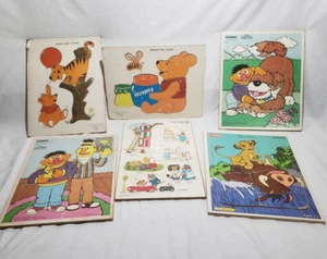 6 Playskool Tray Puzzles Sesame St Richard Scary Lion King - Picture 1 of 4