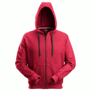 Sudadera de trabajo con capucha con cremallera completa Snickers 2801, revestimiento suave, rojo chile - Imagen 1 de 1