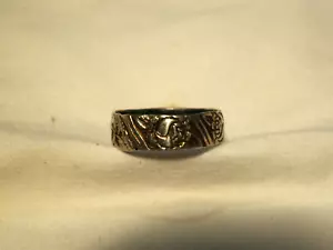 ...Anillo de banda de diseño de flores y hojas de plata esterlina Art Deco, talla 5,5... - Imagen 1 de 5