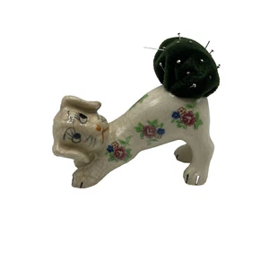 Antique Ceramic Dog Pin Cushion Pin On Bum Occupied Japan Downward Dog - Picture 1 of 7