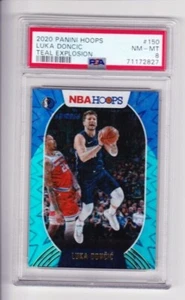 2020 Panini Hoops Luka Doncic Teal Explosion PSA 8 NM-MT Mavericks NBA #150 - Picture 1 of 2